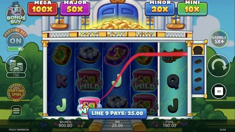 Piggy Mansion - toplayıcı sembolü ile nakit toplama